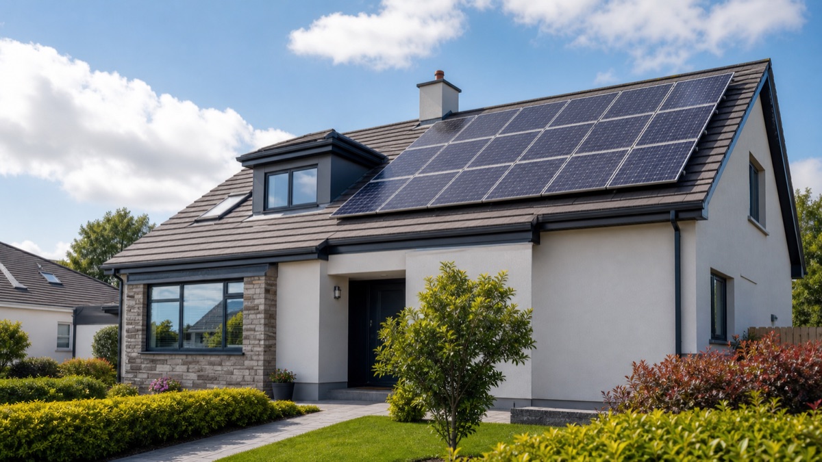 Solar panels on an Irish home placeholder image